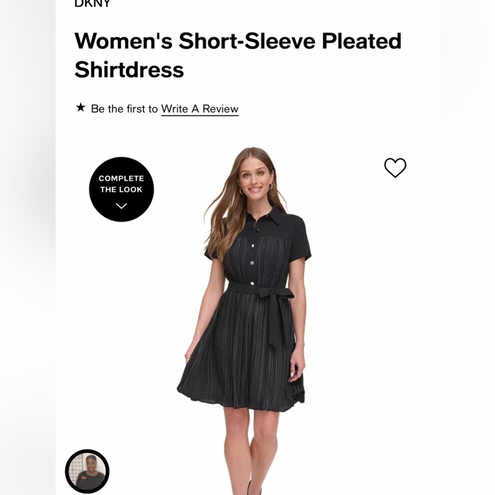 DKNY Women's Short-Sleeve Pleated Shirtdress